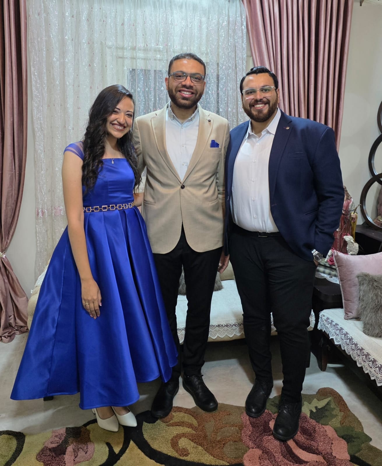 Nada and John with family on their engagement day