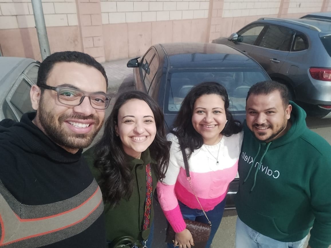 Nada and John with two friends