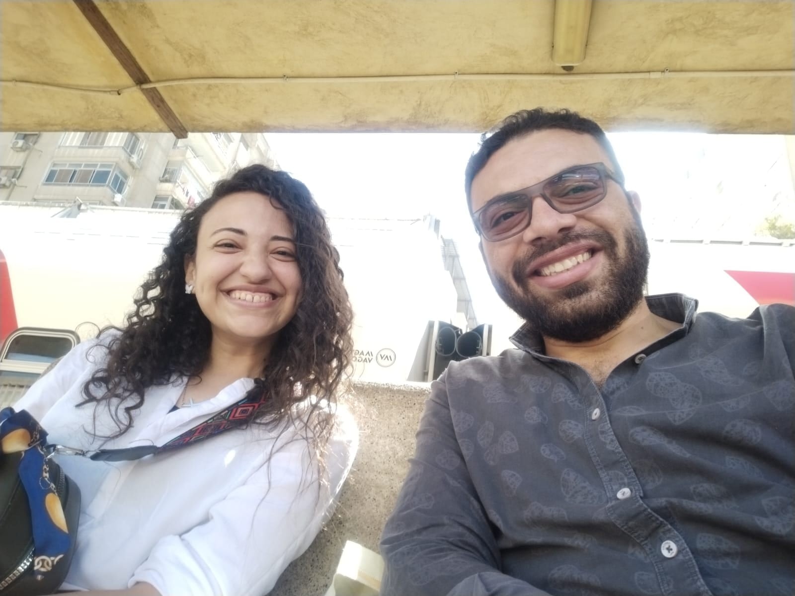 The first photo of Nada and John together, smiling side by side